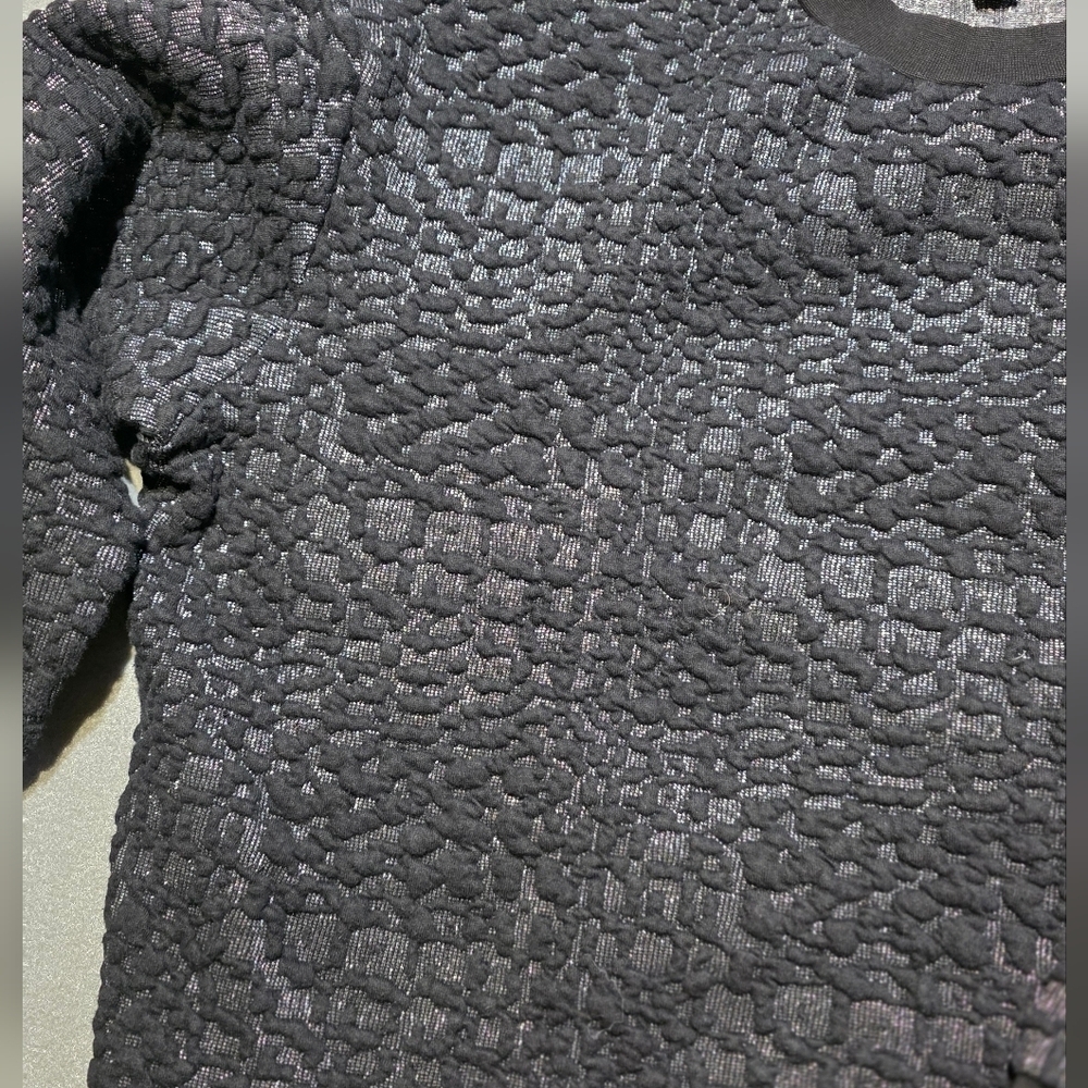 Saint + Sofia Black Textured Sweater Size 8 PTP 23 Length 21 - Picture 5 of 7